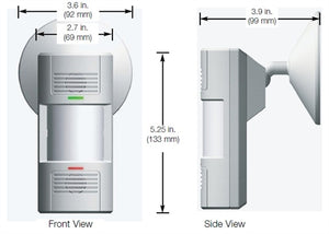 Lutron LOS-WDT-R-WH Dual Technology Wall Mount Sensor with Ultrasonic and Passive Infrared Sensors, Photo Cell and Contact, 1600 sq ft Coverage and 110 deg Field of View