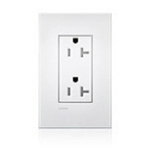 Lutron LTR-F20-TR-TP New Architectural 20A Tamper Resistant Duplex Receptacle, Wallplate Included, in Taupe