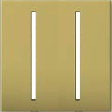 Lutron LWT-GG-BB Grafik T Architectural Wallplate 2 Gang in Bright Brass