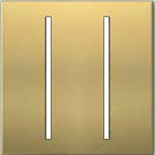 Lutron LWT-GG-SB Grafik T Architectural Wallplate 2 Gang in Satin Brass