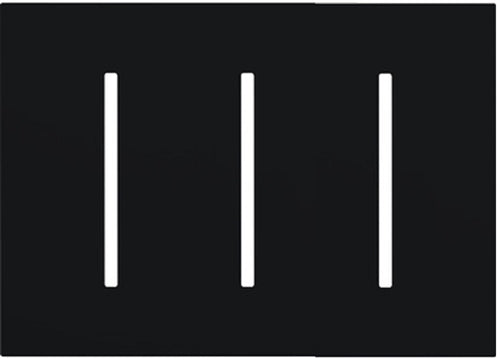 Lutron LWT-GGG-CBL Grafik T Architectural Wallplate 3 Gang in Clear Black Glass