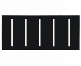 Lutron LWT-GGGGG-BL Grafik T Architectural Wallplate 5 Gang in Black