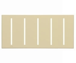 Lutron LWT-GGGGG-IV Grafik T Architectural Wallplate 5 Gang in Ivory