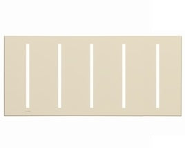 Lutron LWT-GGGGG-LA Grafik T Architectural Wallplate 5 Gang in Light Almond