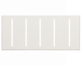 Lutron LWT-GGGGG-WH Grafik T Architectural Wallplate 5 Gang in White