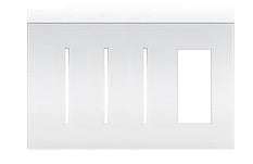 Lutron LWT-GGGT-BC New Architectural Wallplate 4 Gang, Grafik T and New Architectural Opening, in Bright Chrome, Metal Finish