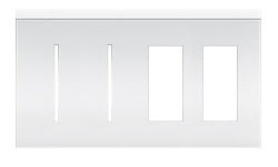 Lutron LWT-GGTT-BC New Architectural Wallplate 4 Gang, Grafik T and New Architectural Opening, in Bright Chrome, Metal Finish