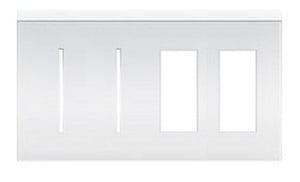 Lutron LWT-GGTT-CWH New Architectural Wallplate 4 Gang, Grafik T and New Architectural Opening, in Clear White Glass