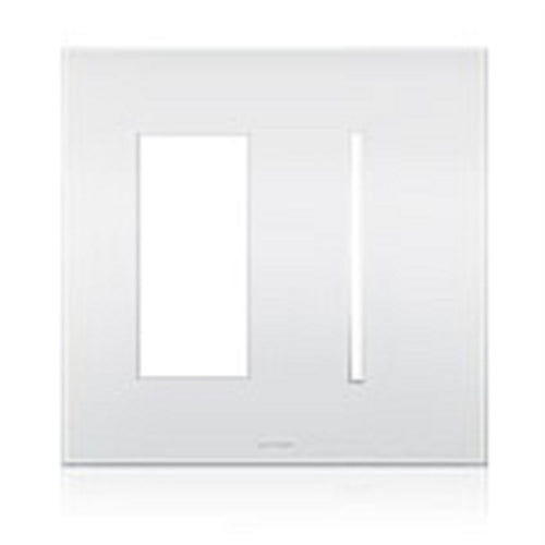 Lutron LWT-TG-CWH New Architectural Wallplate 2 Gang, New Architectural and Grafik T Opening, in Clear White Glass