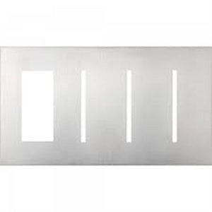 Lutron LWT-TGGG-CWH New Architectural Wallplate 4 Gang, New Architectural and Grafik T Opening, in Clear White Glass