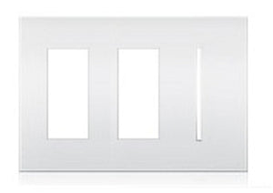 Lutron LWT-TTG-CWH New Architectural Wallplate 3 Gang, New Architectural and Grafik T Opening, in Clear White Glass