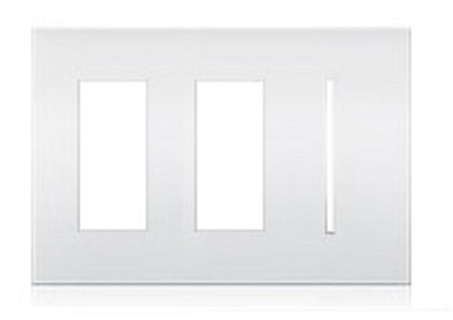 Lutron LWT-TTG-CWH New Architectural Wallplate 3 Gang, New Architectural and Grafik T Opening, in Clear White Glass