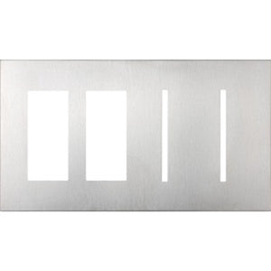 Lutron LWT-TTGG-CBL New Architectural Wallplate 4 Gang, New Architectural and Grafik T Opening, in Clear Black Glass