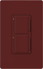 Lutron MA-L3L3-MR Maestro Satin 2 x 300W Incandescent / Halogen Single Location Dual Dimmer in Merlot