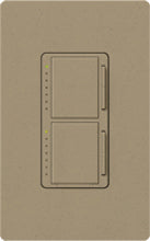 Lutron MA-L3L3-MS Maestro Satin 2 x 300W Incandescent / Halogen Single Location Dual Dimmer in Mocha Stone