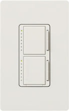 Lutron MA-L3L3-SW Maestro Satin 2 x 300W Incandescent / Halogen Single Location Dual Dimmer in Snow