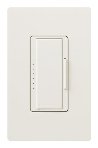 Lutron MA-PRO-BI Maestro Phase-selectable dimmer for LED, ELV, MLV and Incandescent lamp loads, Single Pole / 3-Way Dimmer in Biscuit