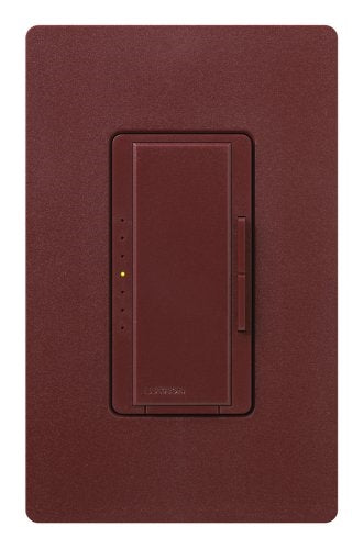 Lutron MA-PRO-MR Maestro Phase-selectable dimmer for LED, ELV, MLV and Incandescent lamp loads, Single Pole / 3-Way Dimmer in Merlot