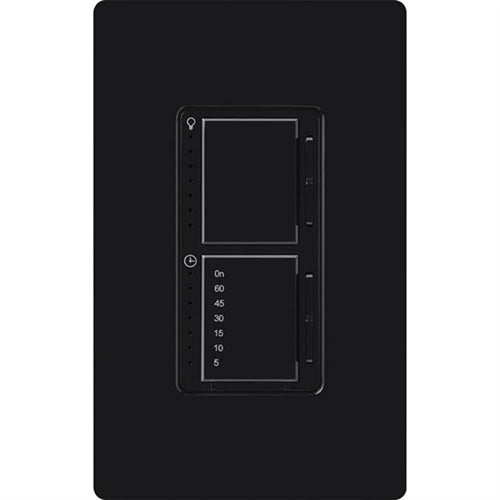 Lutron MACL-L3T251-BL 300W & 2.5A LED/Incandescent/Halogen Single Location Dimmer & Timer in Black