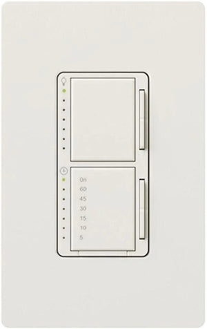 Lutron MACL-L3T251-WH Maestro 300W & 2.5A LED/Incandescent/Halogen Single Location Dimmer & Timer in White