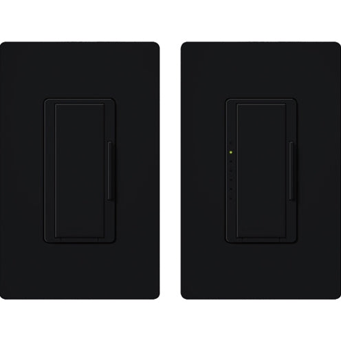 Lutron MAW-603-RH-BL Maestro 600W Incandescent / Halogen Dimming Package with Wallplate and Companion Dimmer in Black