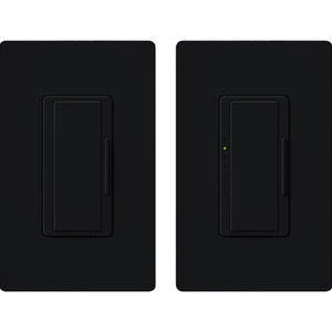 Lutron MAW-603-RH-BL Maestro 600W Incandescent / Halogen Dimming Package with Wallplate and Companion Dimmer in Black