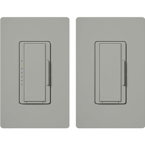 Lutron MAW-603-RH-GR Maestro 600W Incandescent / Halogen Dimming Package with Wallplate and Companion Dimmer in Gray
