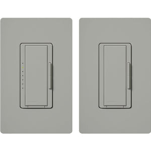 Lutron MAW-603-RH-GR Maestro 600W Incandescent / Halogen Dimming Package with Wallplate and Companion Dimmer in Gray