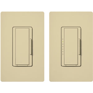Lutron MAW-603-RH-IV Maestro 600W Incandescent / Halogen Dimming Package with Wallplate and Companion Dimmer in Ivory