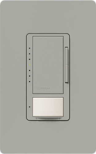 Lutron Vive MRF2S-8SDV010-GR Wallbox Vacancy Single-Pole/Multi-Location Sensor Dimmer in Gray