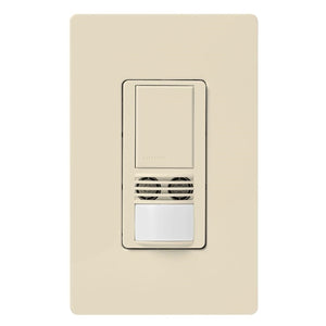 Lutron MS-A102-V-LA Maestro Dual Technology Ultrasonic and Passive Infrared Vacancy Sensor Switch for Single Circuit in Light Almond