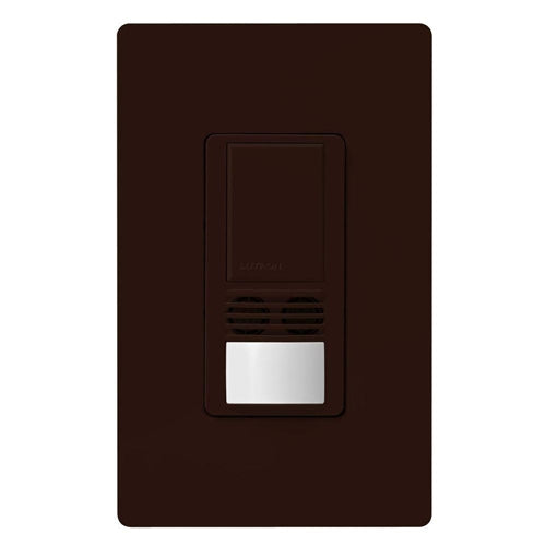 Lutron MS-B102-V-BR Maestro Dual Technology Ultrasonic and Passive Infrared Vacancy Sensor Switch for Single Circuit, Neutral Wire Required, in Brown 