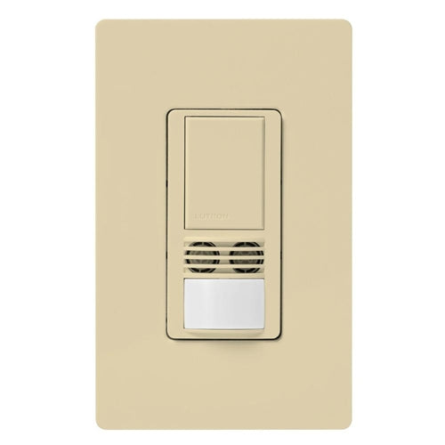 Lutron MS-B102-V-IV Maestro Dual Technology Ultrasonic and Passive Infrared Vacancy Sensor Switch for Single Circuit, Neutral Wire Required, in Ivory 