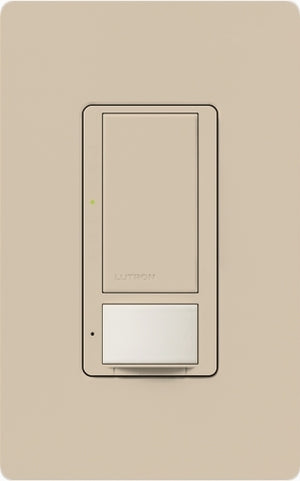 Lutron MS-PPS6-DDV-TP Maestro Dual-circuit Switch with Partial-on Occupancy Sensor, 6A 120V-277V in Taupe