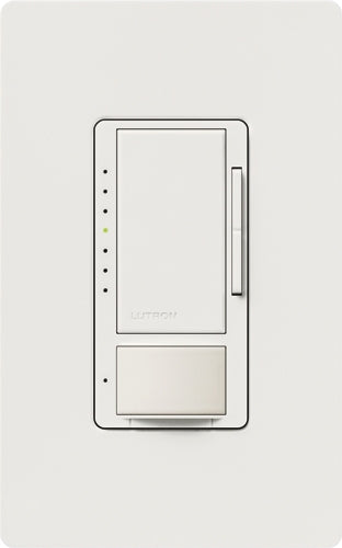 Lutron MSCL-OP153M-SW Maestro CL Occupancy Sensor (Auto-ON/OF or Manual ON/Auto-OFF) and Dimmer, 600W Incandescent, 150W CFL or LED Single Pole / Multi Location Dimmer in Snow