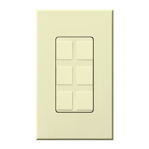 Lutron NT-6PF-AL Nova T Field-Customizable 6 Port Frame in Almond, Matte Finish