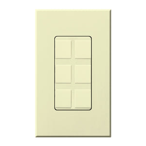 Lutron NT-6PF-AL Nova T Field-Customizable 6 Port Frame in Almond, Matte Finish