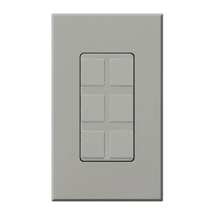 Lutron NT-6PF-GR Nova T Field-Customizable 6 Port Frame in Gray, Matte Finish