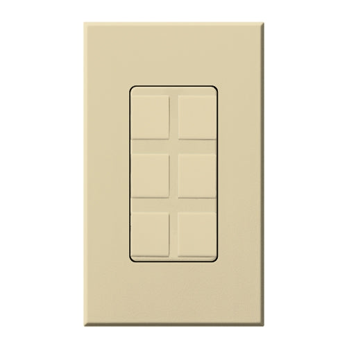 Lutron NT-6PF-IV Nova T Field-Customizable 6 Port Frame in Ivory, Matte Finish