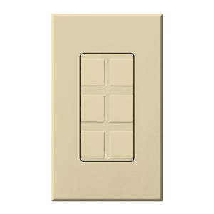 Lutron NT-6PF-IV Nova T Field-Customizable 6 Port Frame in Ivory, Matte Finish