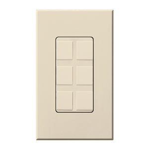 Lutron NT-6PF-LA Nova T Field-Customizable 6 Port Frame in Light Almond, Matte Finish