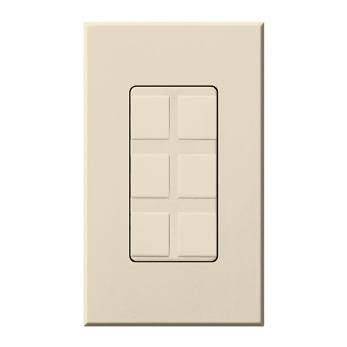 Lutron NT-6PF-LA Nova T Field-Customizable 6 Port Frame in Light Almond, Matte Finish