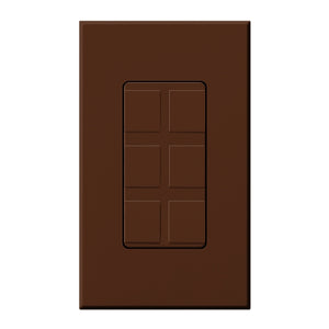 Lutron NT-6PF-SI Nova T Field-Customizable 6 Port Frame in Sienna, Matte Finish