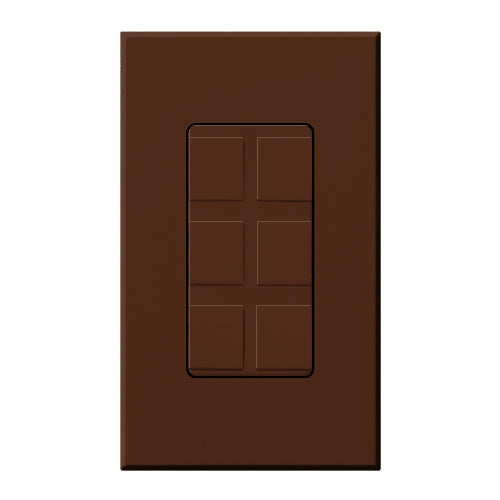 Lutron NT-6PF-SI Nova T Field-Customizable 6 Port Frame in Sienna, Matte Finish