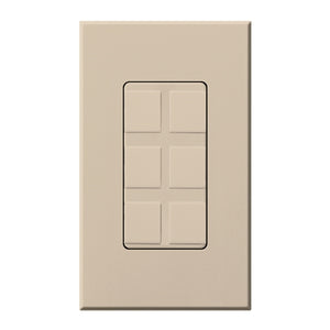Lutron NT-6PF-TP Nova T Field-Customizable 6 Port Frame in Taupe, Matte Finish