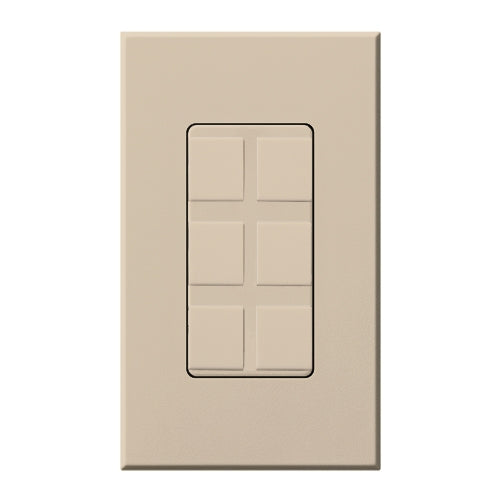 Lutron NT-6PF-TP Nova T Field-Customizable 6 Port Frame in Taupe, Matte Finish