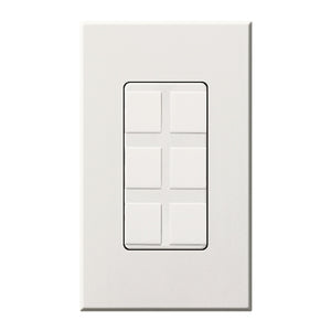 Lutron NT-6PF-WH Nova T Field-Customizable 6 Port Frame in White, Matte Finish
