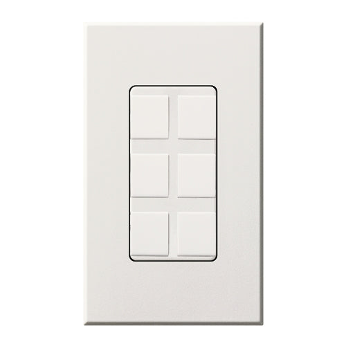 Lutron NT-6PF-WH Nova T Field-Customizable 6 Port Frame in White, Matte Finish