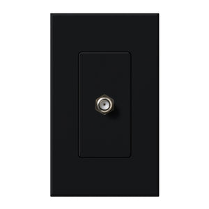 Lutron NT-CJ-BL Nova T Single Cable Jack in Black, Matte Finish
