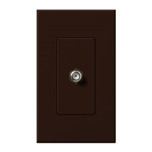 Lutron NT-CJ-BR Nova T Single Cable Jack in Brown, Matte Finish